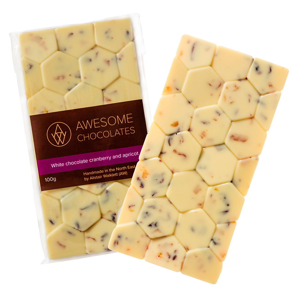 White chocolate cranberry and apricot 28%